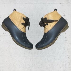 Sperry Women's Saltwater 2-Eye Duck Boots Leather Brown Size 8  Rain Waterproof